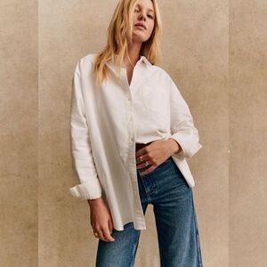Sézane Max Shirt - Oversized White Button-down Shirt - Like New